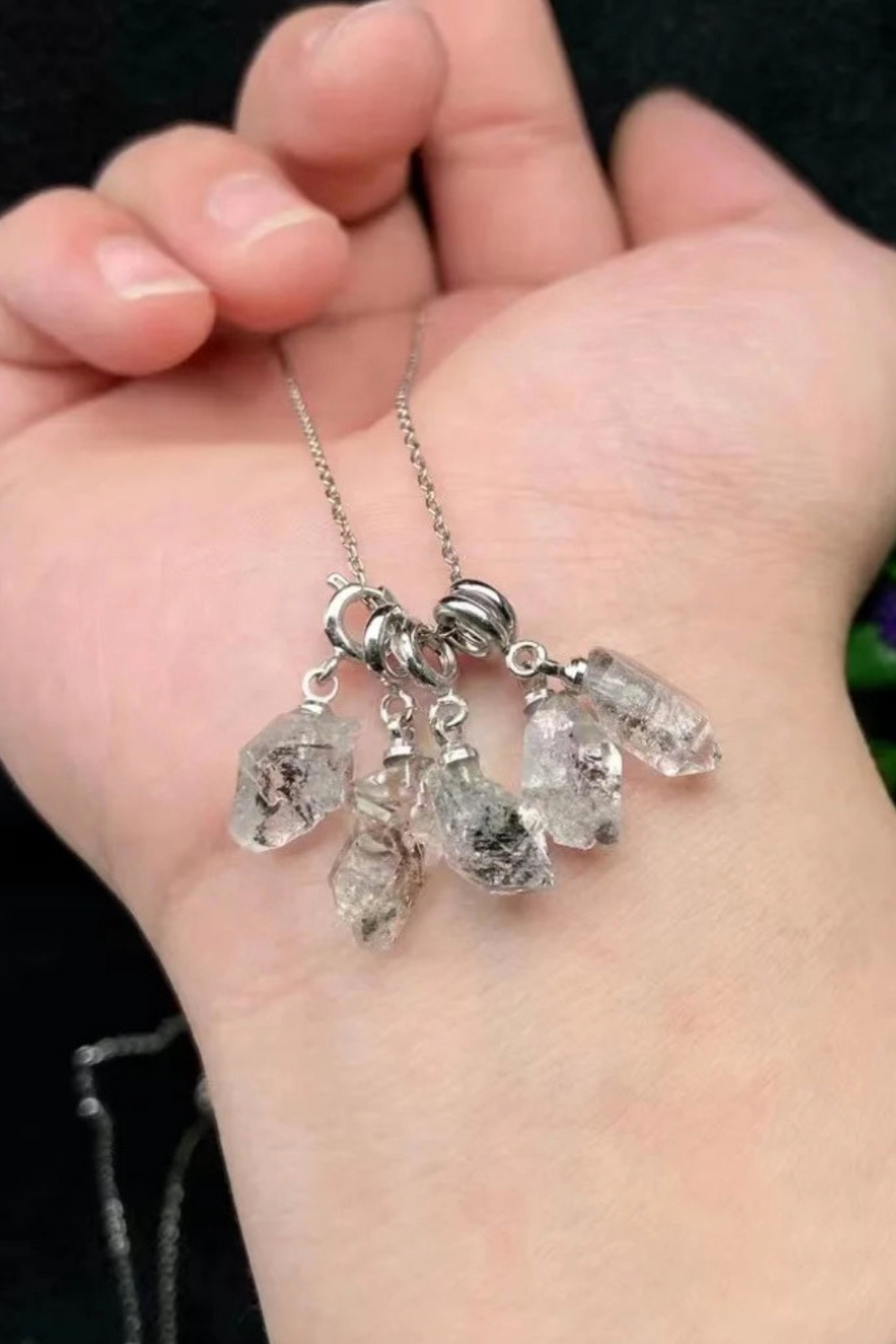 Natural Herkimer Diamond Quartz Pendant