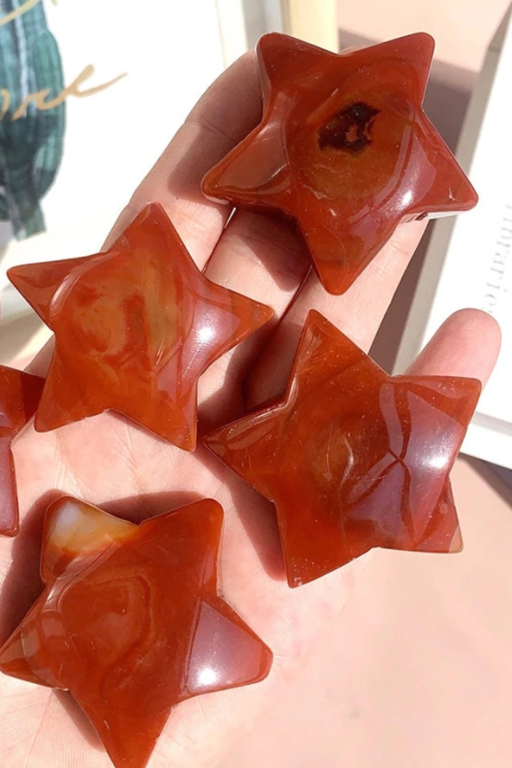 Natural Carnelian Star