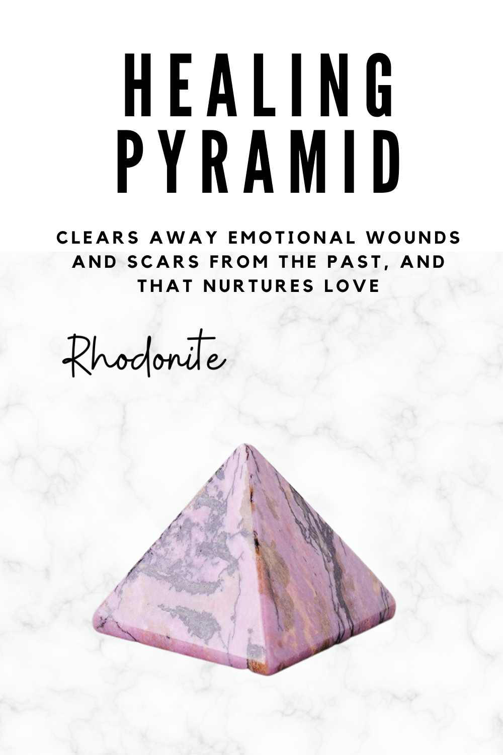 Rhodonite Pyramid Natural Crystal Pyramid