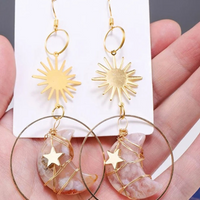 Boho Natural Flower Agate Earrings