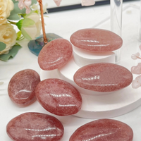 Natural Strawberry Quartz Palm Stone