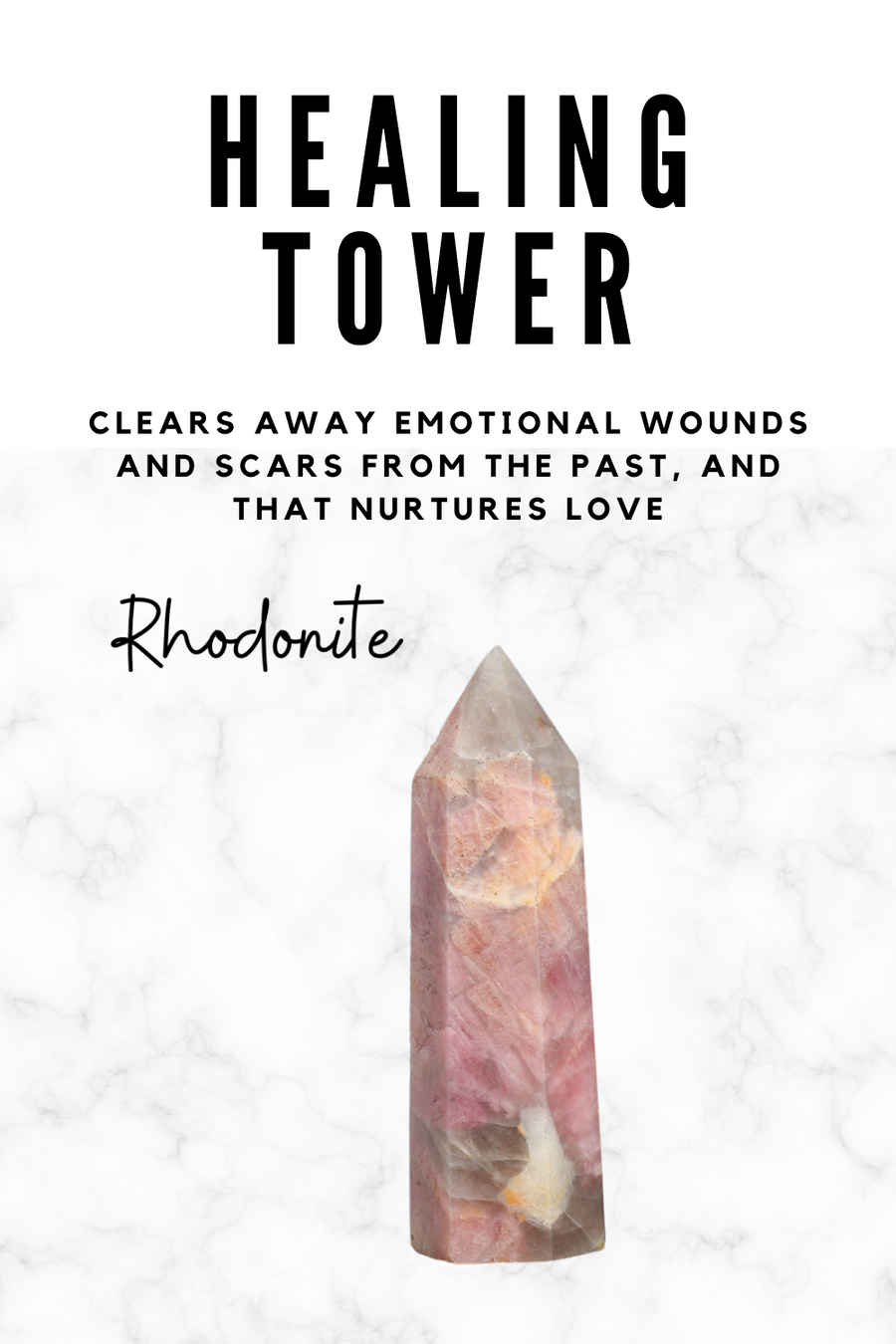 Rhodonite Tower Natural Crystal Tower