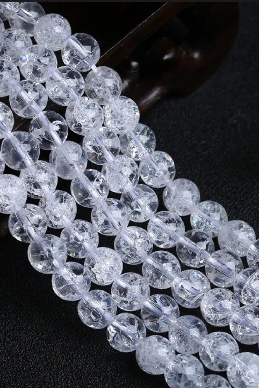 Natural Cracked Clear Quartz Beads