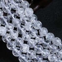 Natural Cracked Clear Quartz Beads