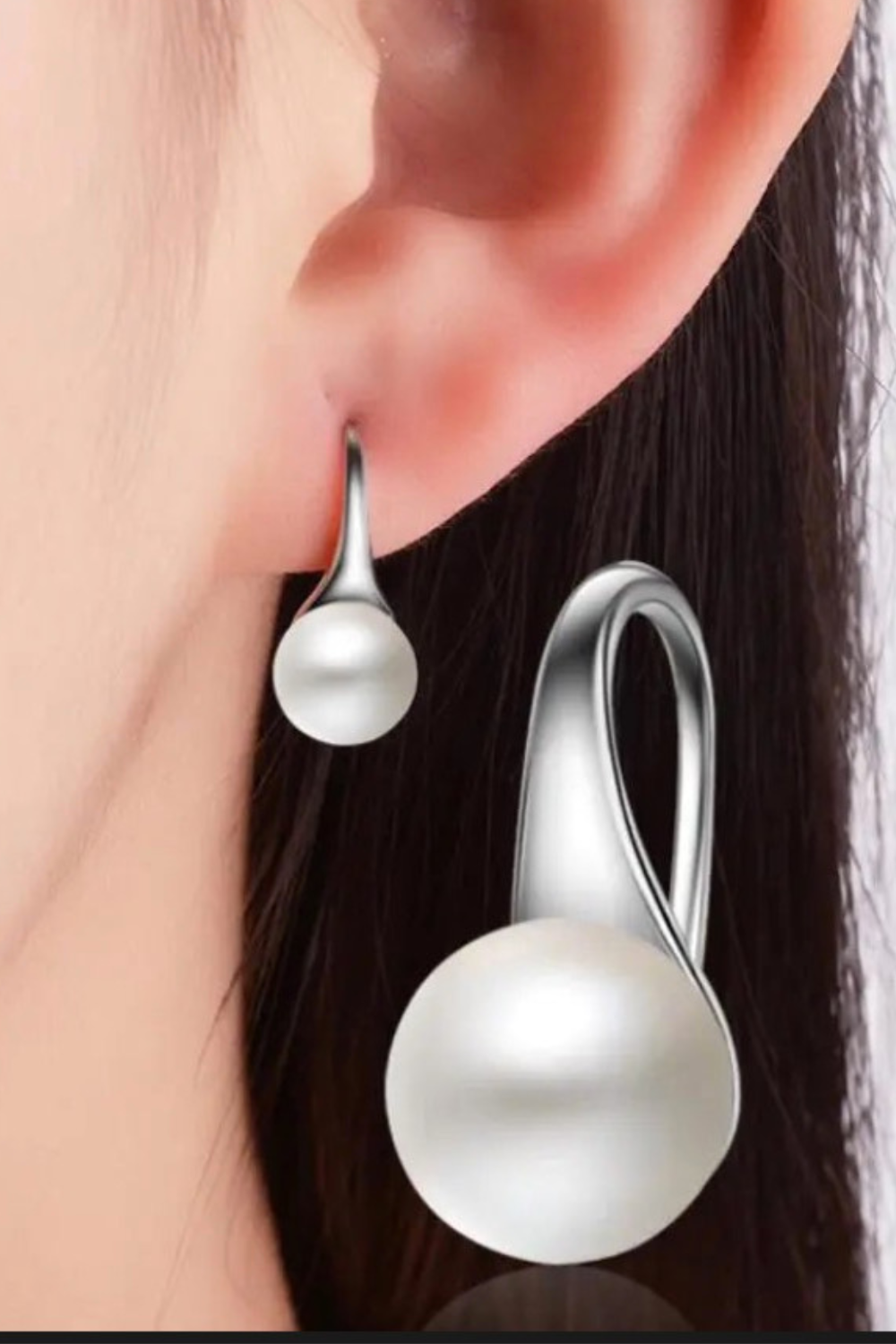 Pure 925 Sterling Silver Earrings Drop Natural Freshwater Pearl