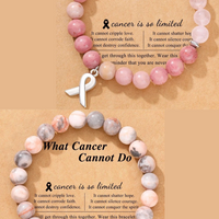 Breast Cancer Awareness Natural Stone Crystal Bracelet