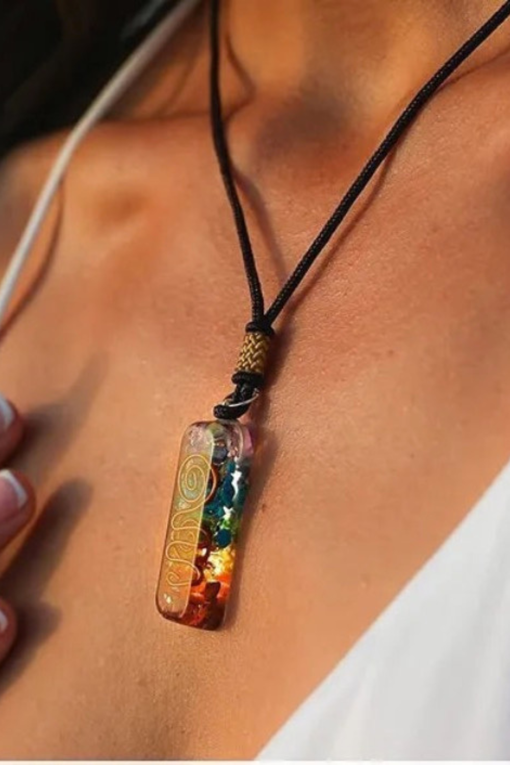 Retro Reiki Healing Energy Crystal Pendant Necklace 7 Chakra