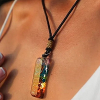 Retro Reiki Healing Energy Crystal Pendant Necklace 7 Chakra