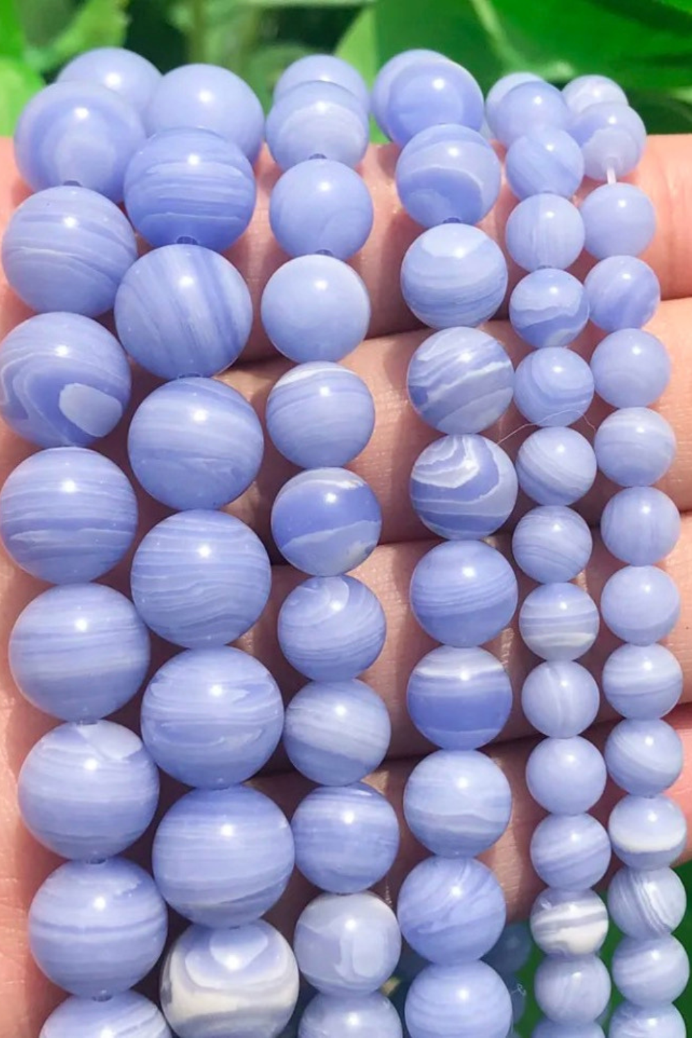 Natural Blue Lace Agate Bead