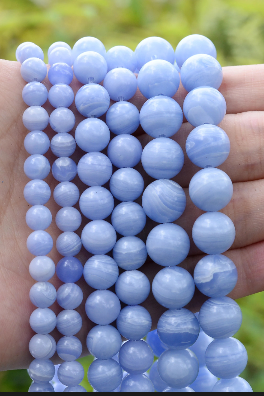 Natural Blue Lace Agate Bead