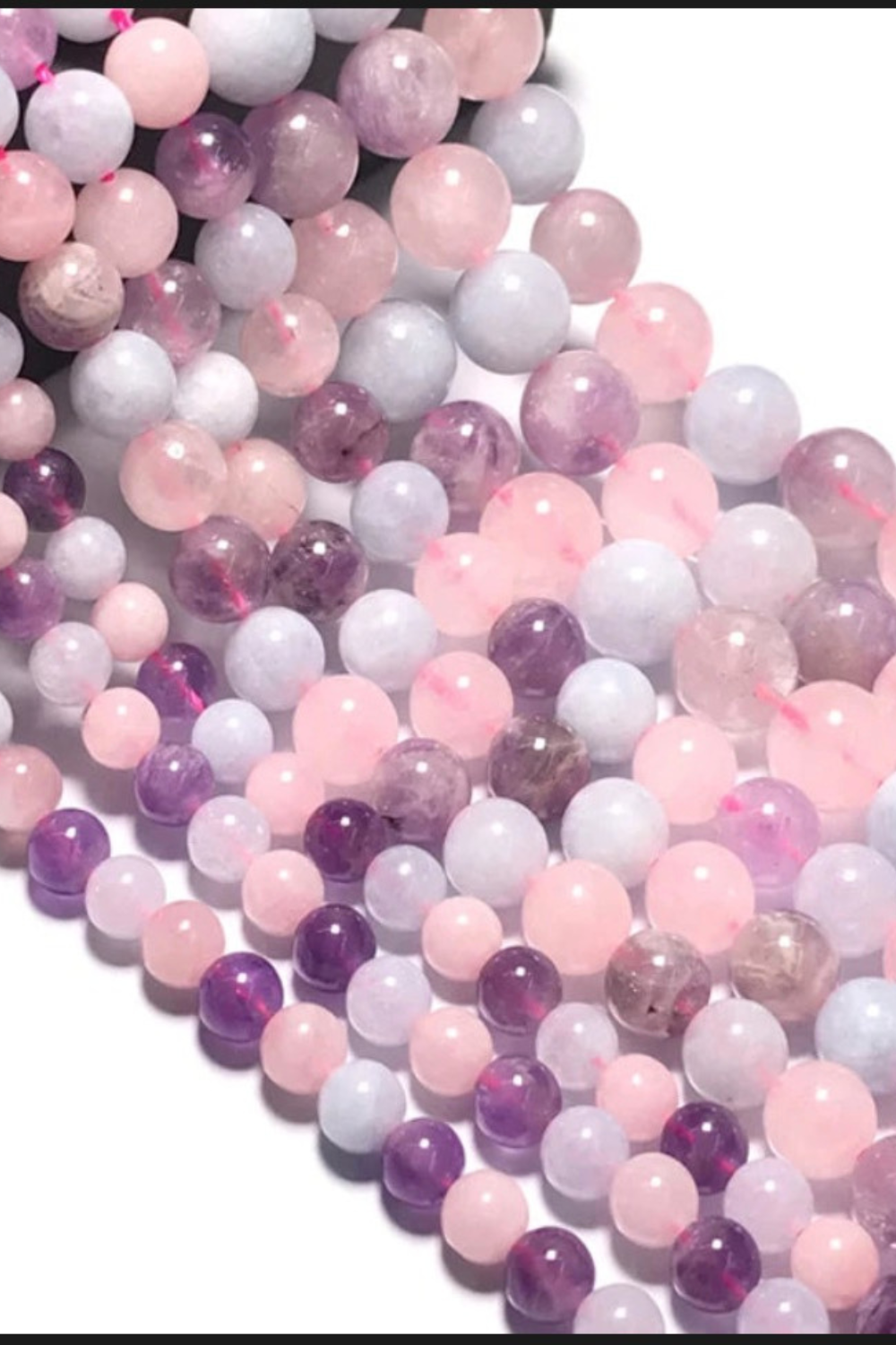 6/8/10mm Natural Madagascar Rose Quartz/Aquamarine/Amethyst Bead