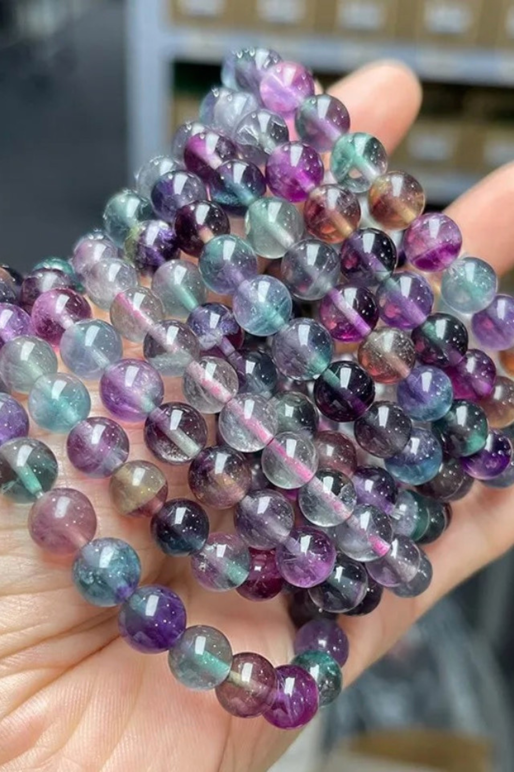 Natural Rainbow Fluorite Bracelet