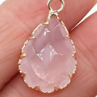 Natural Crystal Rose Quartz Charm Pendant