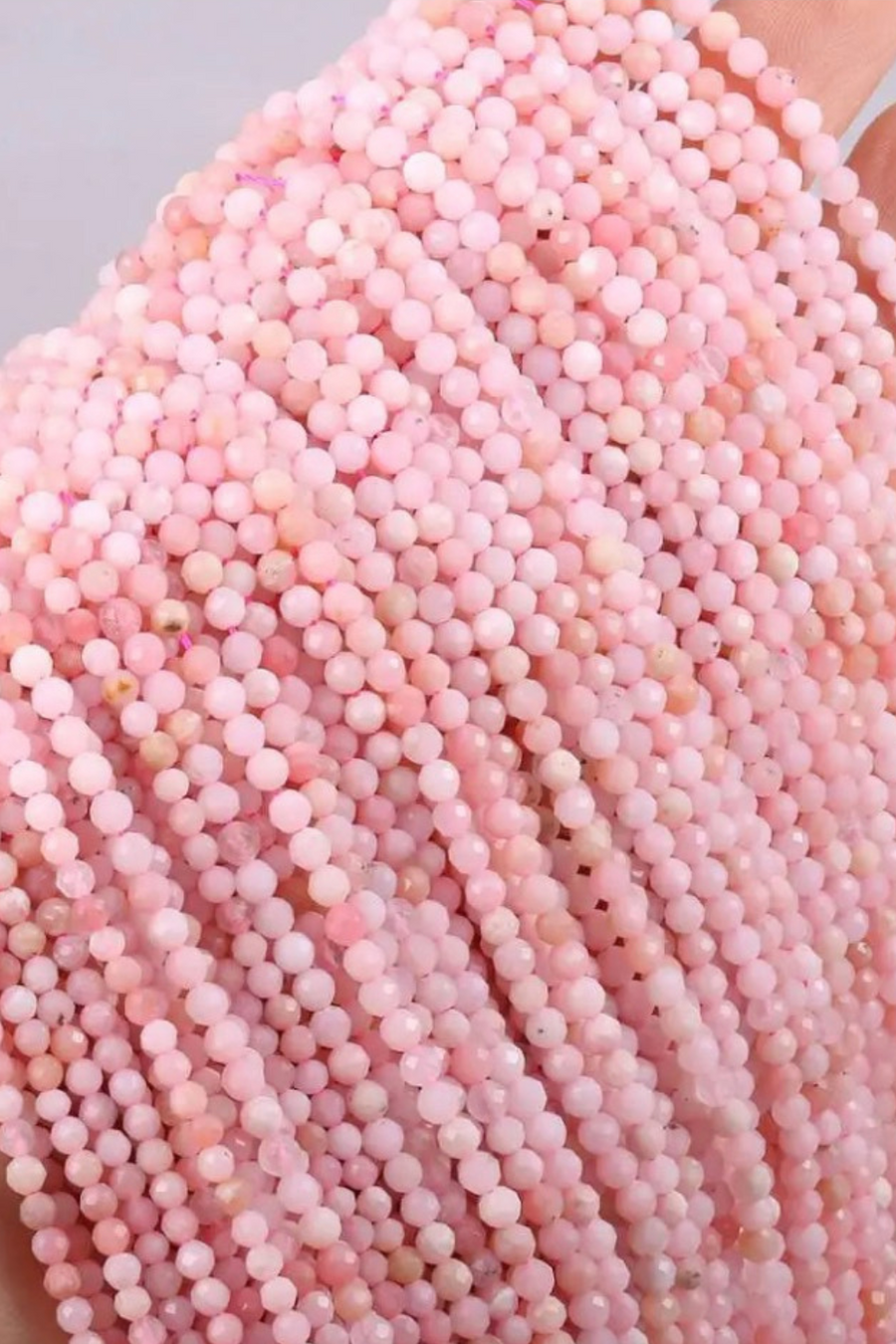 Natural Rose Quartz Faceted Round Bead