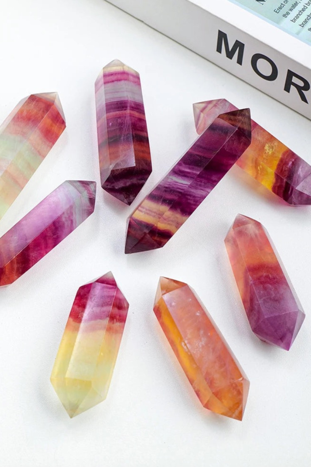 Natural Watermelon Fluorite Tower