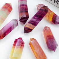 Natural Watermelon Fluorite Tower