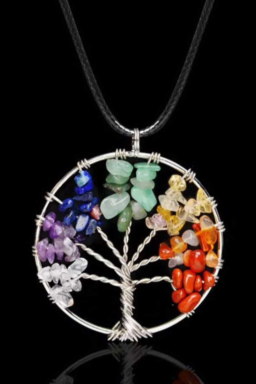 7 Chakra Tree Of Life Pendant Necklace