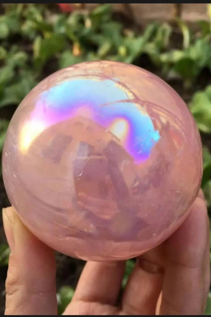 Aura Rose Quartz Sphere