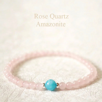 Natural Rose Quartz Amazonite Bracelet