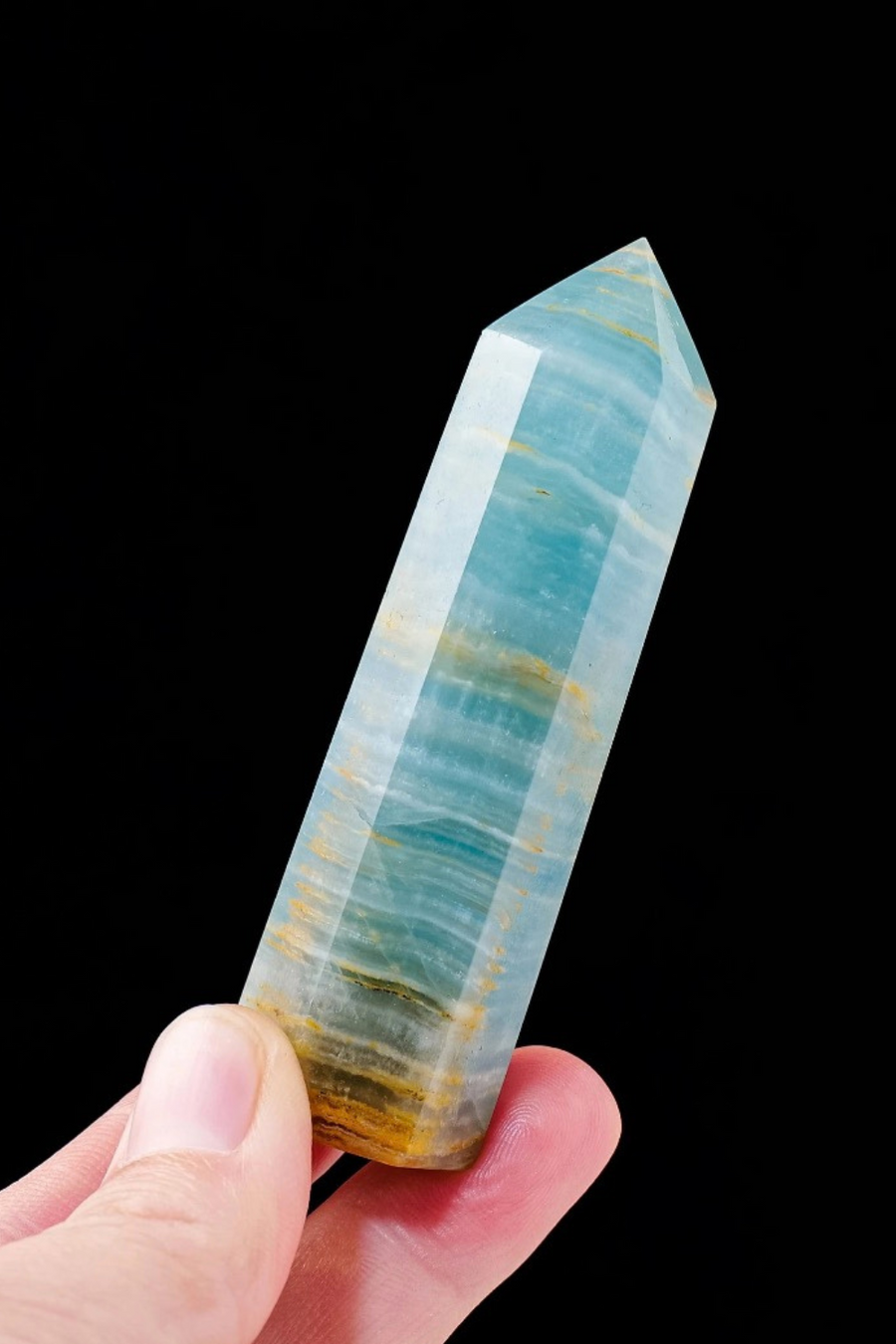 Natural Blue Onyx Calcite Tower