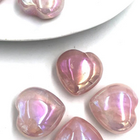 Natural Aura Rose Quartz Heart