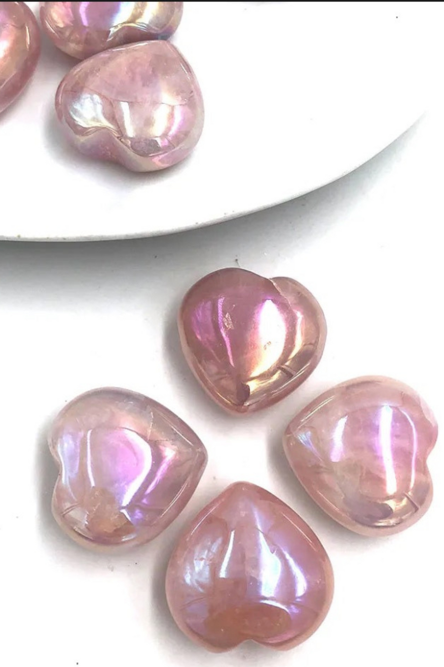 Natural Aura Rose Quartz Heart