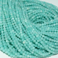 Natural Peru Amazonite Faceted Round Beads 3.2mm