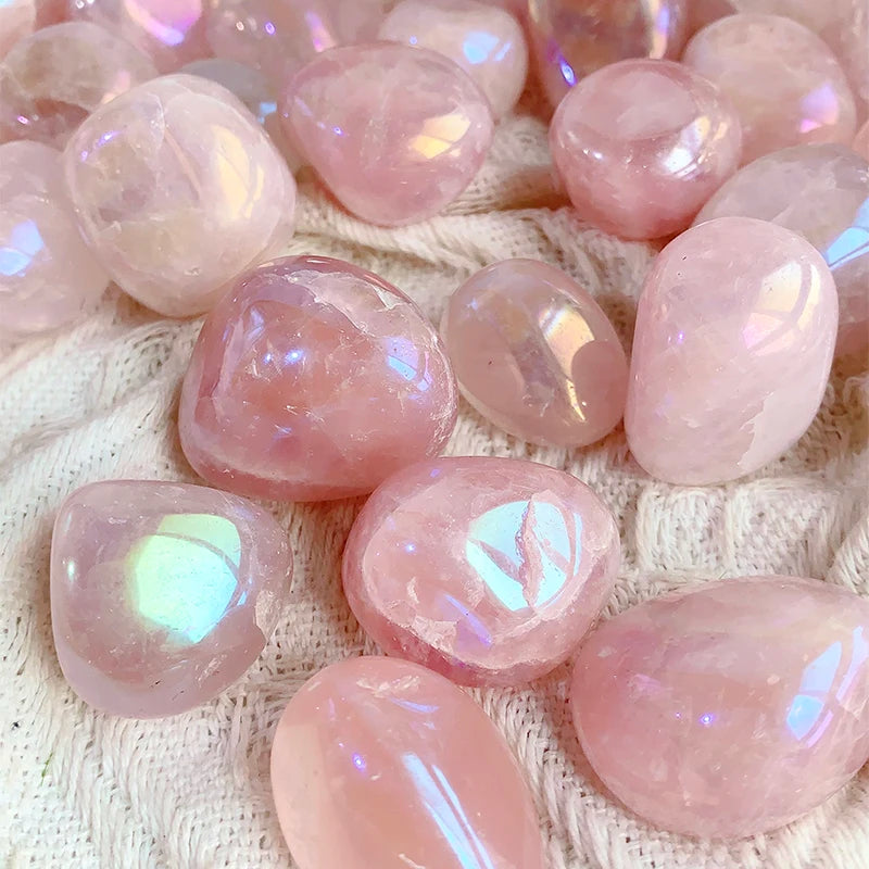 Natural Aura Rose Quartz Tumble