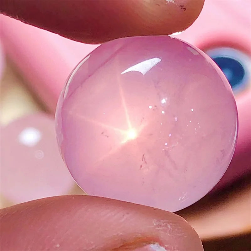 5pcs Natural Starlight Rose Quartz Sphere