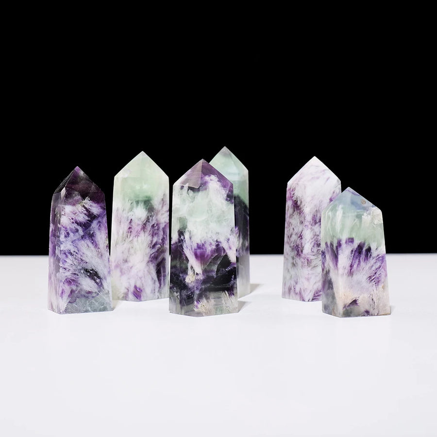 Natural Feather Fluorite Tower