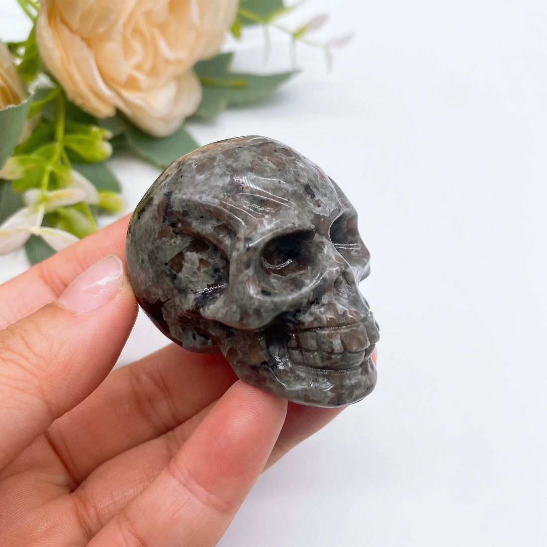 Natural Yooperlite Skull Carving