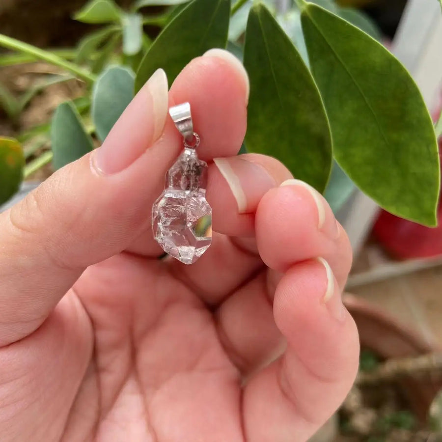 Natural Herkimer Diamond Quartz Pendant