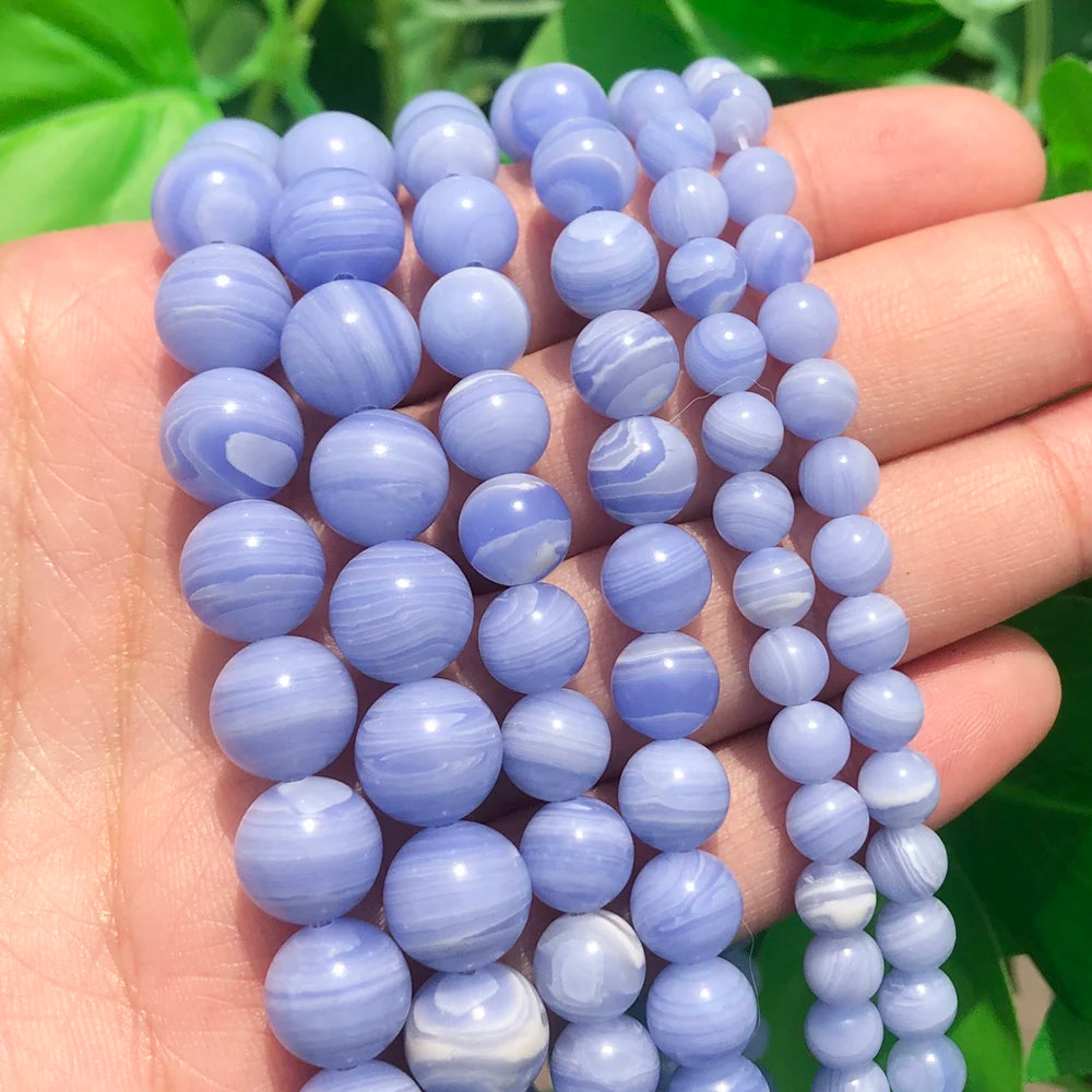 Natural Blue Lace Agate Bead