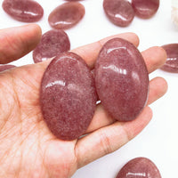 Natural Strawberry Quartz Palm Stone