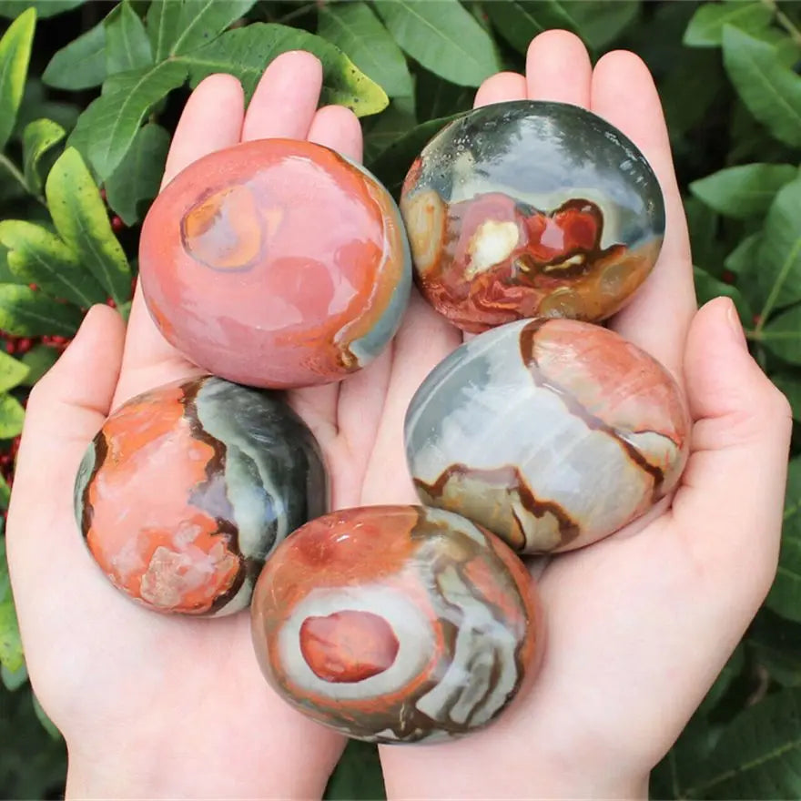 Natural Ocean Jasper Palm Stone