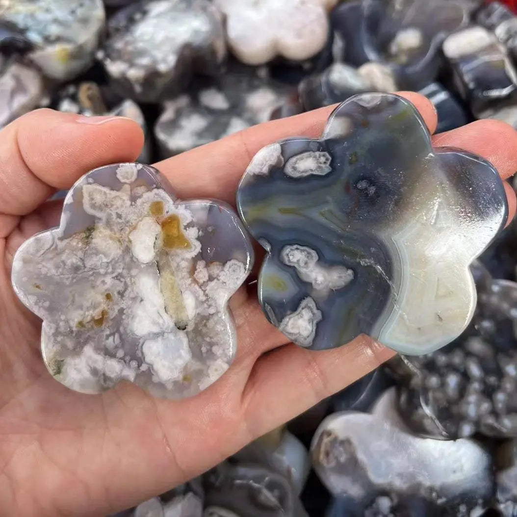 Natural Flower Agate Flower Carving