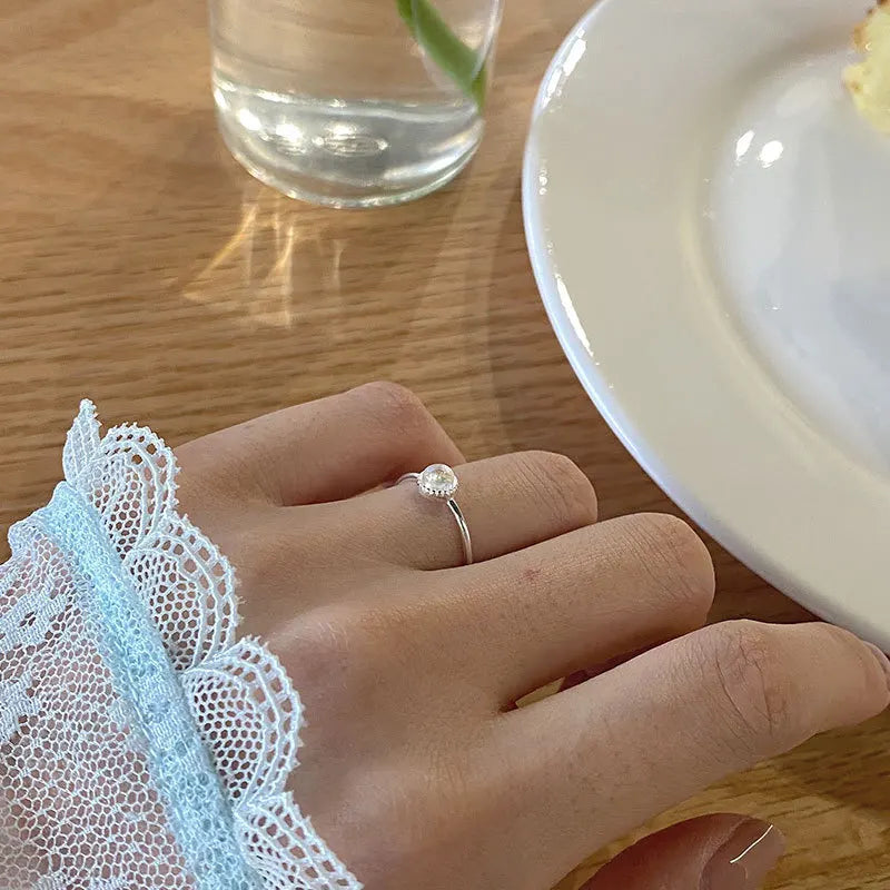 925 Sterling Silver Minimalist Moonstone Ring