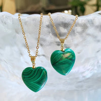 Natural Malachite Stone Pendant Necklace