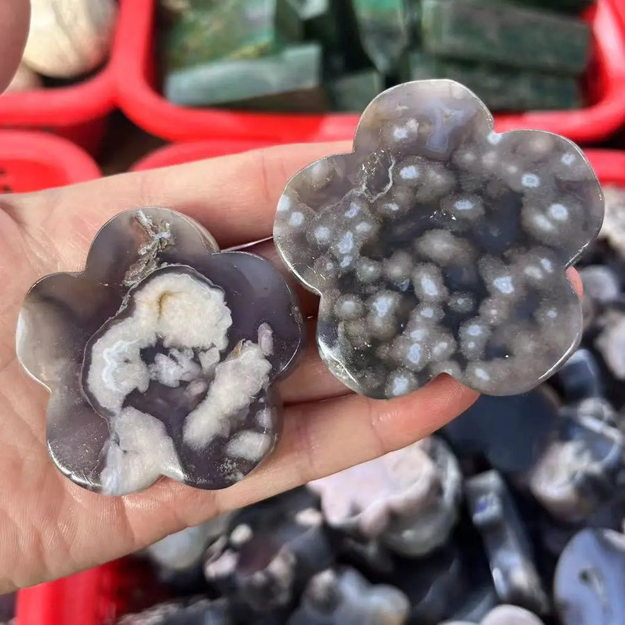 Natural Flower Agate Flower Carving