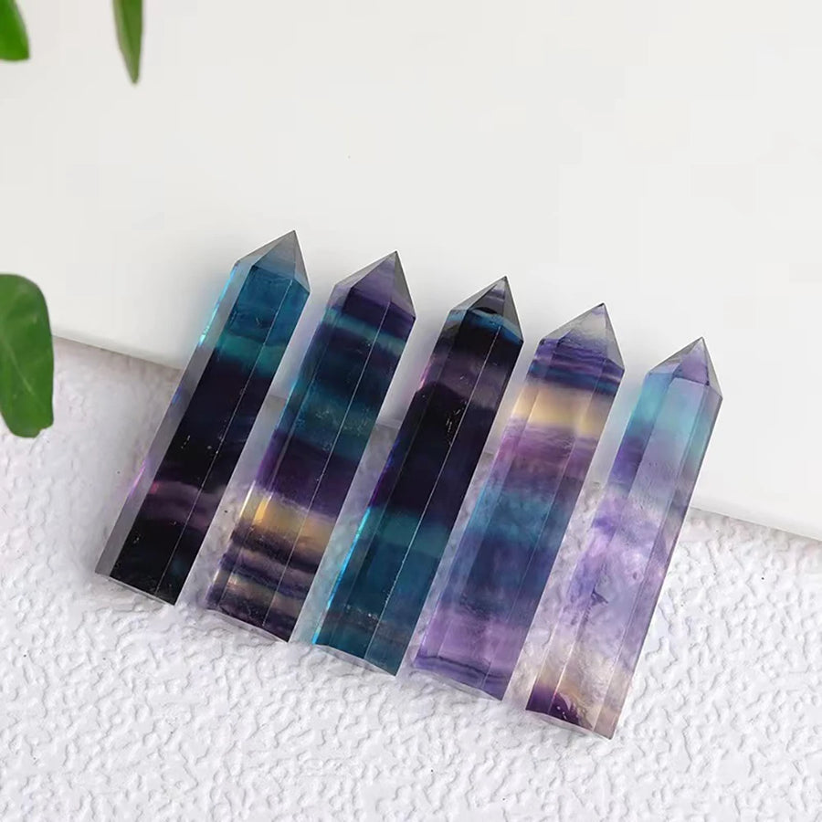 Natural Rainbow Fluorite Point