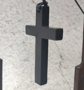 Natural Shungite Cross Pendant