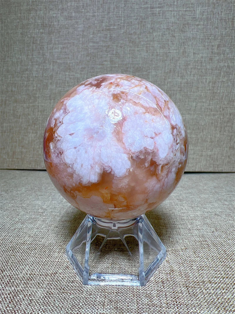 High Quality Natural Flower Agate Sphere