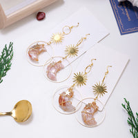 Boho Natural Flower Agate Earrings