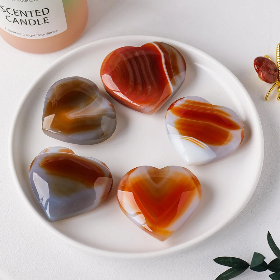 Natural Carnelian Heart Carving