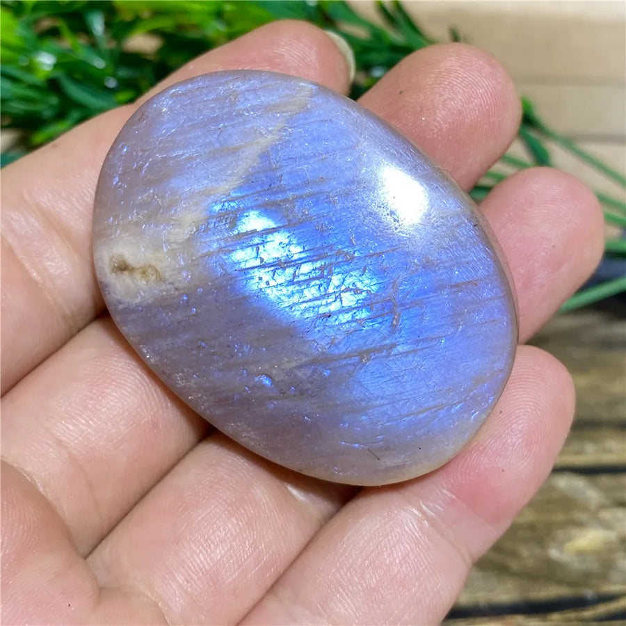 Moonstone Palm Stone Crystal Gemstone Mineral Wicca Spiritual Reiki Home Decor