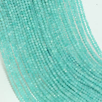 Natural Peru Amazonite Faceted Round Beads 3.2mm