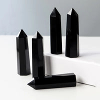 Natural Black Obsidian Tower