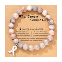 Breast Cancer Awareness Natural Stone Crystal Bracelet