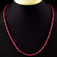 Natural Brazil Red Ruby Gemstone Beads Necklace