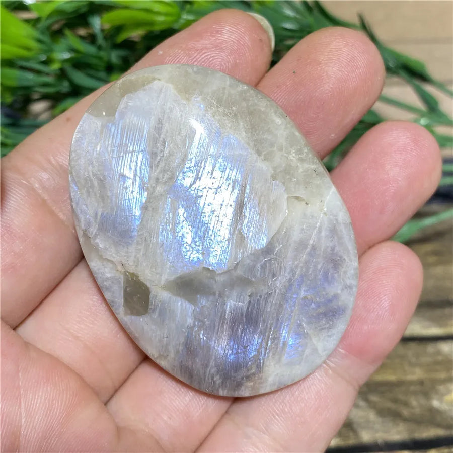 Moonstone Palm Stone Crystal Gemstone Mineral Wicca Spiritual Reiki Home Decor